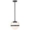 Nuvo Lakeshore 1-Light Small Pendant Matte Black & Natural Brass White Opal Glass 60/7773 - alternate 7